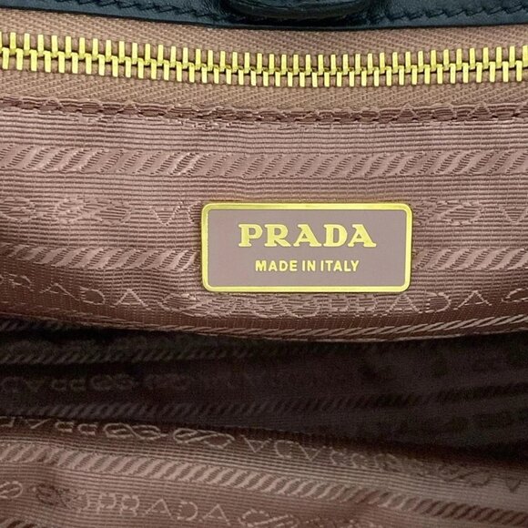 Auth PRADA - BN1601 Black Nylon Leather Tote Bag - Picture 12 of 16